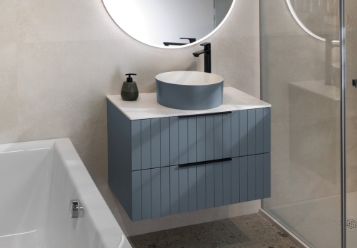 Sapho THIN 38 cm Rockstone pultra szerelhető mosdó, matt fehér/siena WN548-42