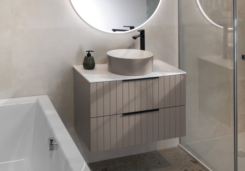 Sapho THIN 38 cm Rockstone pultra szerelhető mosdó, matt fehér/agila WN548-43