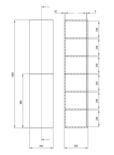 Deante PRIZMA 35 cm magas kiegészítő szekrény, fényes fehér SDI_6SL1