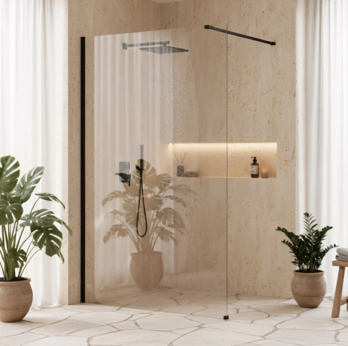 Rea Flexi walk-in zuhanyfal 110 cm, fekete KPL-K99161