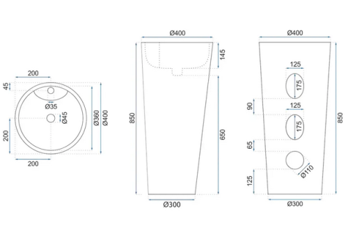 Rea Blanka Savana szabadon álló mosdó REA-U3615
