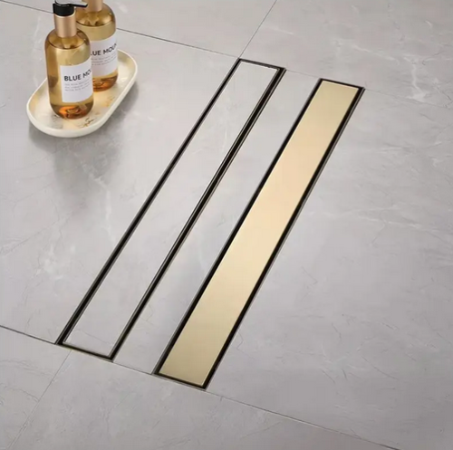 Rea Neox rozsdamentes acél zuhanyfolyóka 50 cm, szálcsiszolt arany REA-G4891