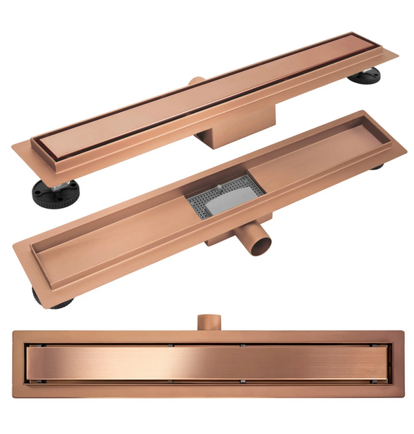 Rea Neox rozsdamentes acél zuhanyfolyóka 60 cm, szálcsiszolt réz REA-G4897