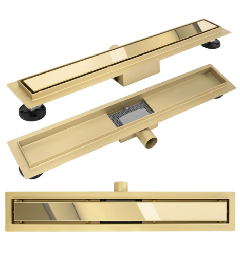 Rea Neox rozsdamentes acél zuhanyfolyóka 80 cm, fényes arany REA-G2563