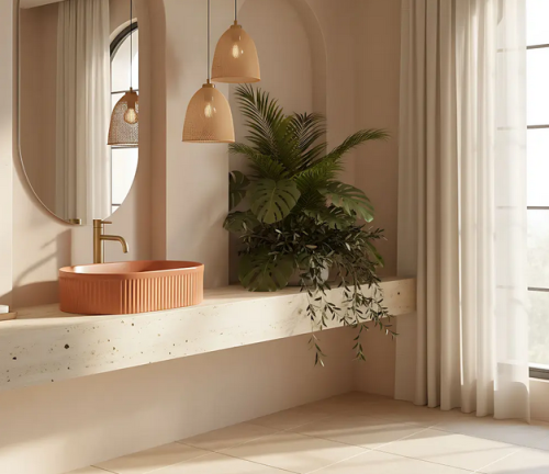 Rea Vanda pultra ültethető mosdó 49x31 cm, Cinnamon Matt REA-U6377