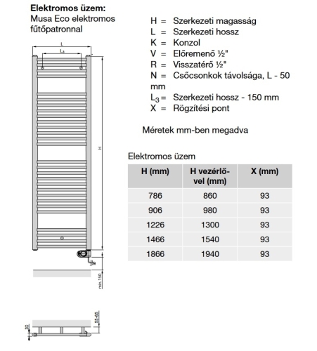 Zehnder Aura elektromos üzemelésű radiátor matt fekete (CU) PBEBZ-150-060/MQ (K)