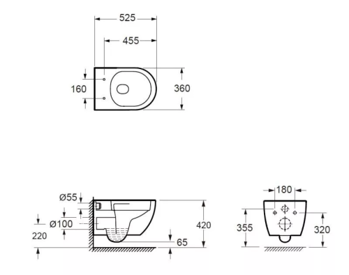 AREZZO design ARIZONA Vortex Rimless függesztett wc, matt fehér AR-701MW
