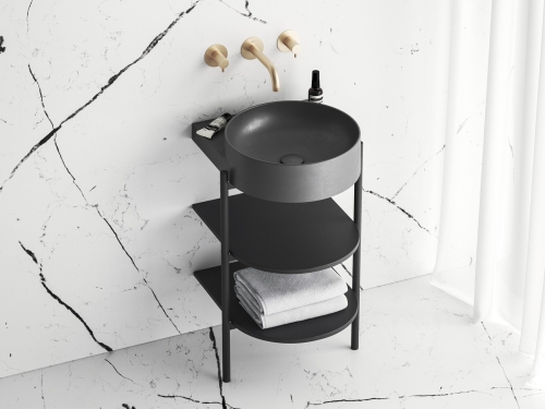 Ravak Yard 40 cm kerámia mosdó csaplyuk nélkül, antracit XJX03040000