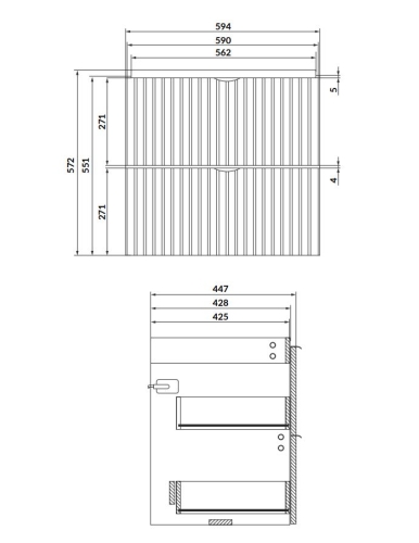 Cersanit TIRSO 60 cm alsószekrény, matt fiord S1015-015