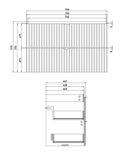 Cersanit TIRSO 80 cm alsószekrény, matt fekete S1017-011