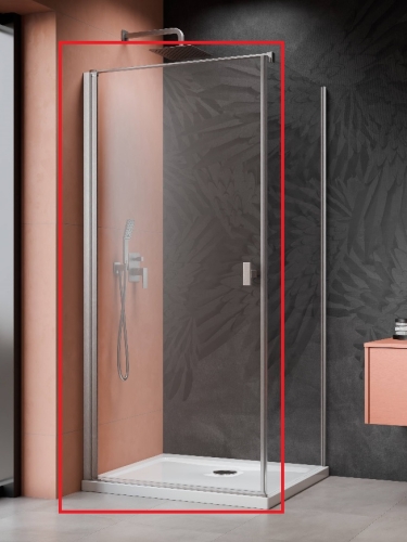 Radaway Nes Brushed Nickel KDJ I zuhanyajtó szálcsiszolt króm, 90 cm-es balos 10022090-91-01L