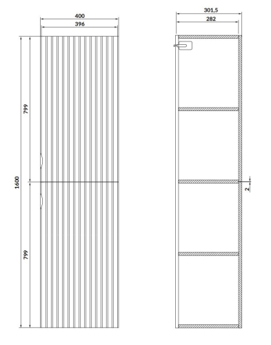 Cersanit TIRSO 40 cm magas kiegészítő szekrény, matt fehér S1015-010