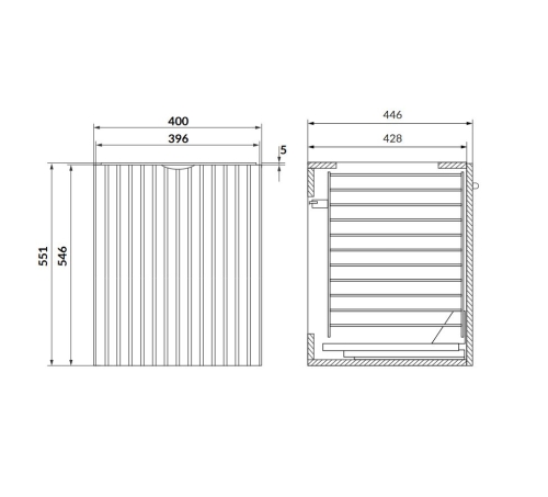 Cersanit TIRSO 40 cm kiegészítő szekrény szennyes tartóval, matt fehér S1017-029