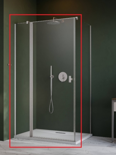 Radaway Brushed Nickel Nes KDJ II 90 B szögletes zuhanykabin ajtó 90 cm, szálcsiszolt króm 10032090-91-01L