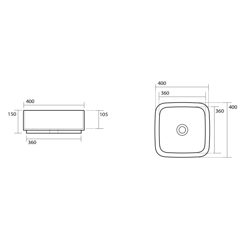Sapho KERASAN HAKO 40x40 cm pultra ültethető mosdó, fehér 554401