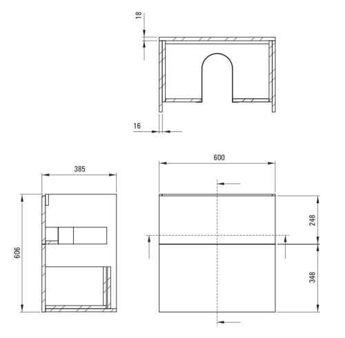 Deante PRIZMA 60 cm alsó szekrény, nero STU_NU61