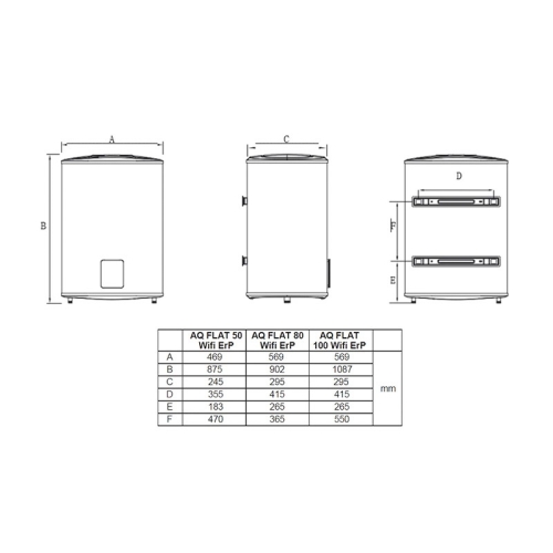 Hajdu Aquastic Flat 100 Wifi ErP Elektromos vízmelegítő 2111913550 2111913550