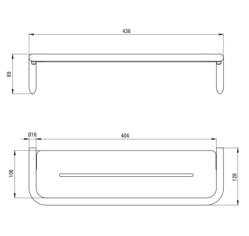 Deante SILIA fali polc, szálcsiszolt bronz ADI_C511