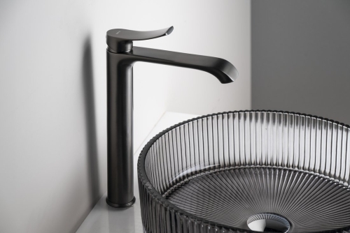 Sapho SUGA magasított mosdócsaptelep, gun metal TJ006GM