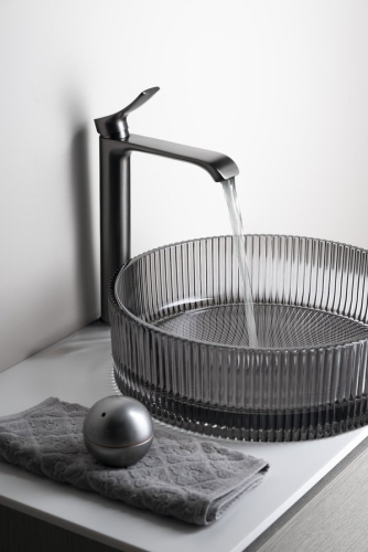 Sapho SUGA magasított mosdócsaptelep, gun metal TJ006GM