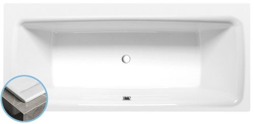 Sapho POLYSAN KVADRA SLIM 180x80 cm egyenes kád, fehér 17611S