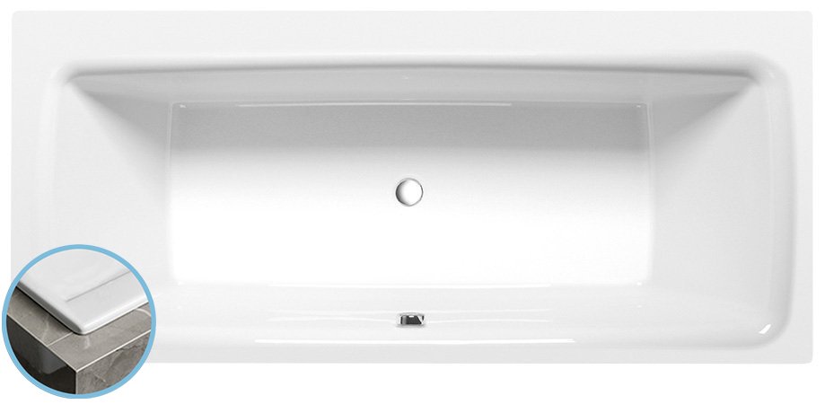 Sapho POLYSAN KVADRA SLIM 170x80 cm egyenes kád, fehér 18611S