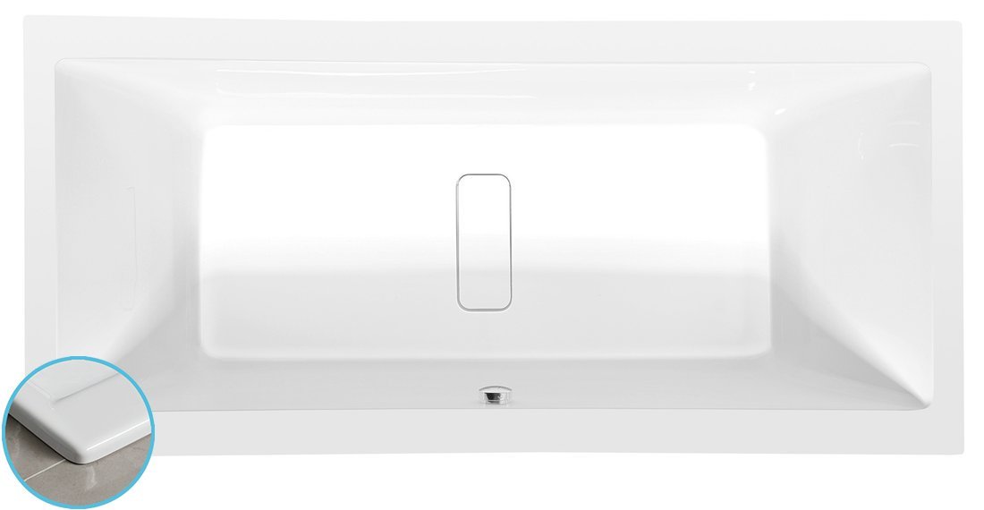 Sapho POLYSAN MARLENE SLIM 190x90 cm egyenes kád, fehér 71607S