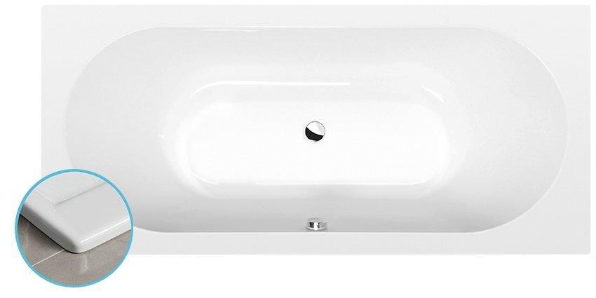 Sapho POLYSAN VIVA B SLIM 185x80 cm egyenes kád, fehér 71968S