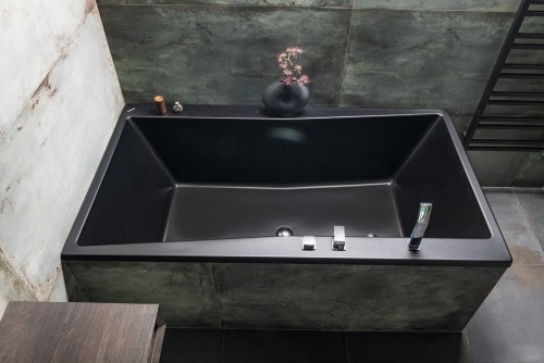 Sapho POLYSAN QUEST 190x100 cm egyenes kád, matt fekete 78531.21