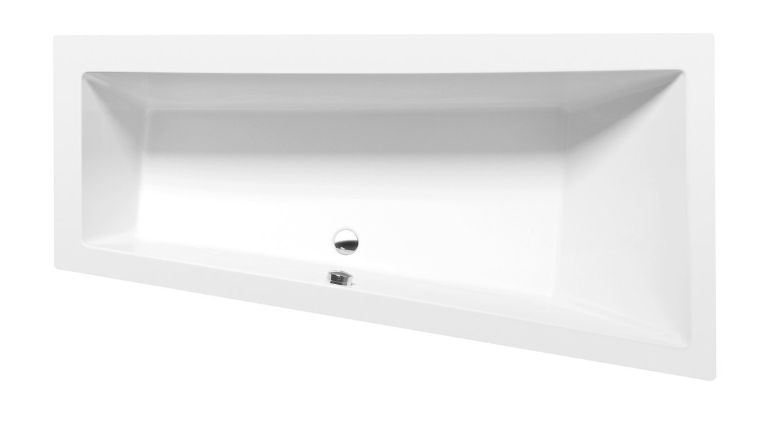 Sapho POLYSAN ANDRA 180x90 cm jobbos aszimmetrikus kád, matt fehér 78771.11
