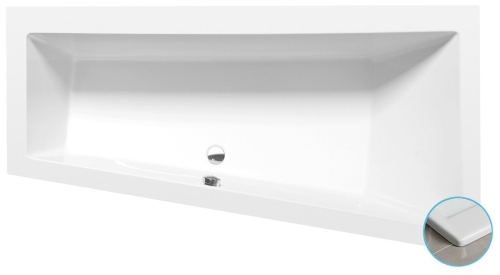 Sapho POLYSAN ANDRA SLIM 180x90 cm jobbos aszimmetrikus kád, fehér 78771S