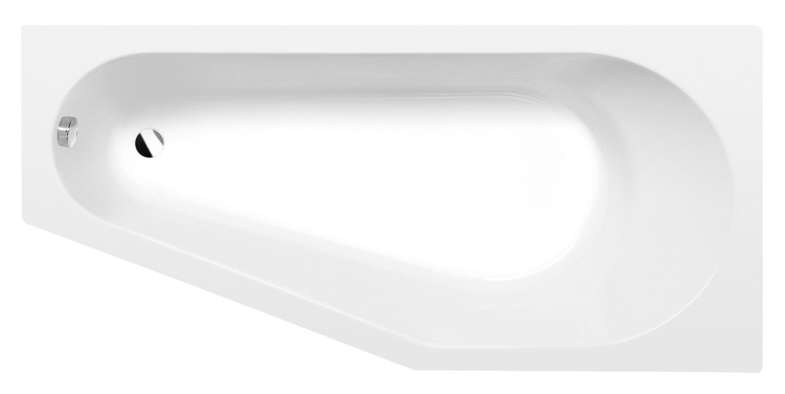 Sapho POLYSAN TIGRA 170x80 cm jobbos aszimmetrikus kád, matt fehér 90611.11