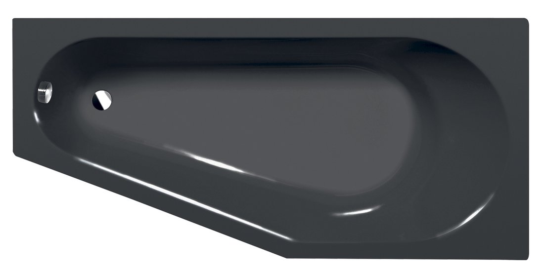 Sapho POLYSAN TIGRA 170x80 cm jobbos aszimmetrikus kád, szürke 90611.30