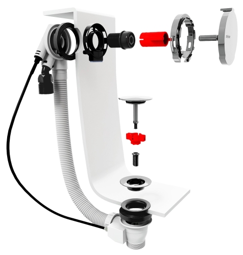 Sapho POLYSAN 80 cm bovdenes lefolyó kádtöltővel, matt fekete 71853.21