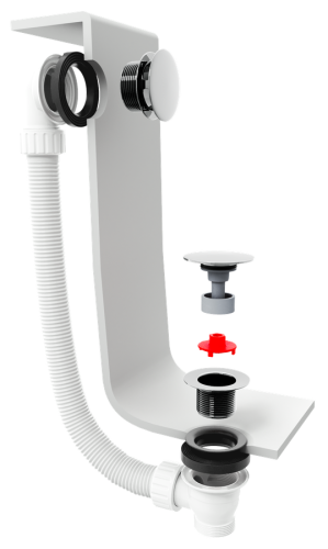 Sapho POLYSAN 120 cm klik-klak kád lefolyó, matt fekete 71858.21