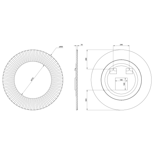 Sapho PRIDE 90 cm tükör LED világítással, ezüst PD952