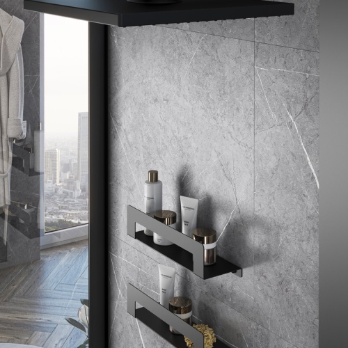 Sapho CLEO 50 cm polc/törölközőtartó, matt inox 2019385