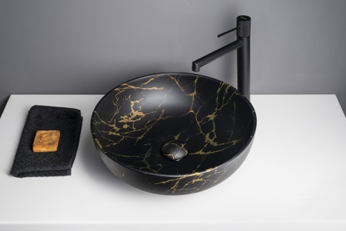 Sapho RONDANE 41 cm pultra ültethető mosdó, márvány AR435PT