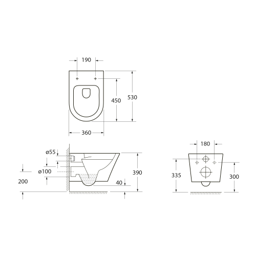Sapho PACO VORTEX fali WC, fehér PZ1012V