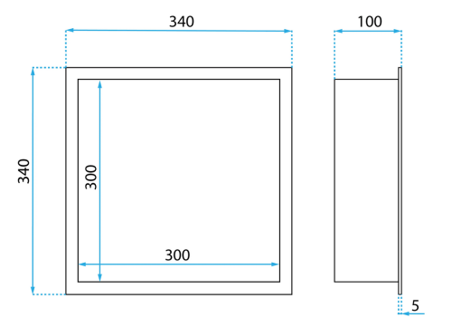 Rea süllyesztett fürdőszobai polc 30x30 cm szálcsiszolt arany REA-05606