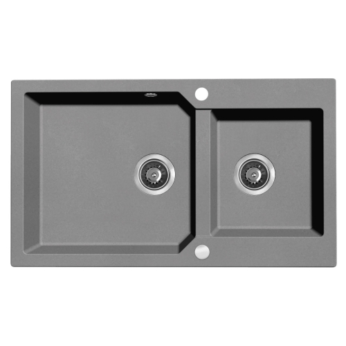 Laveo MILOS 2M 90 kétmedencés gránit mosogató, szürke SPM_5208