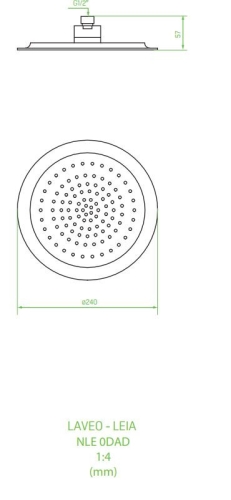 LAVEO LEIA fejzuhany 24 cm, ABS, fekete NLE_7DAD