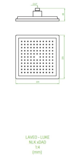 LAVEO LUKE fejzuhany 220x220 mm, ABS, fekete NLK_7DAD