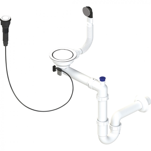 Laveo helytakarékos szifon pneunatikus vezérléssel, króm OKS_163T