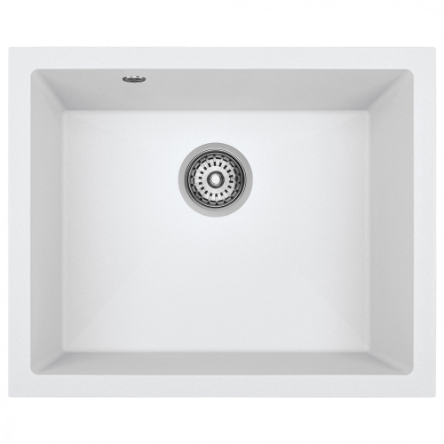 Laveo IBIZA alulról beépíthető gránit egymedencés mosogató, fehér SRI_610U