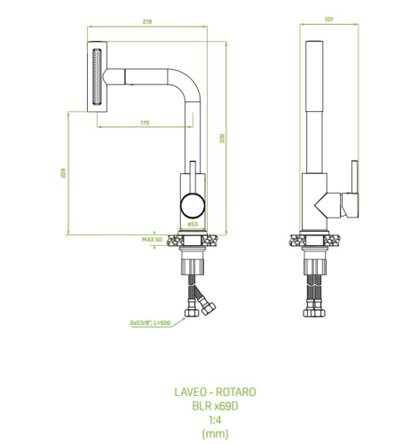 LAVEO ROTARO négyfunkciós mosogató csaptelep, grafit BLR_969D
