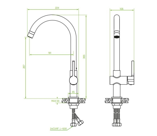 LAVEO ALITA mosogató csaptelep, króm BVA_068D