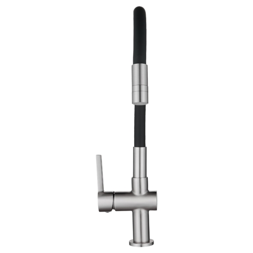 LAVEO ALITA kétfunkciós rugalmas tömlős mosogató csaptelep, szálcsiszolt inox / matt fekete BVA_362D