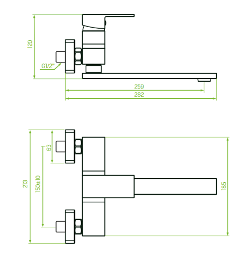 Laveo KVADRATO Falra szerelhető csaptelep, króm BLQ_080D