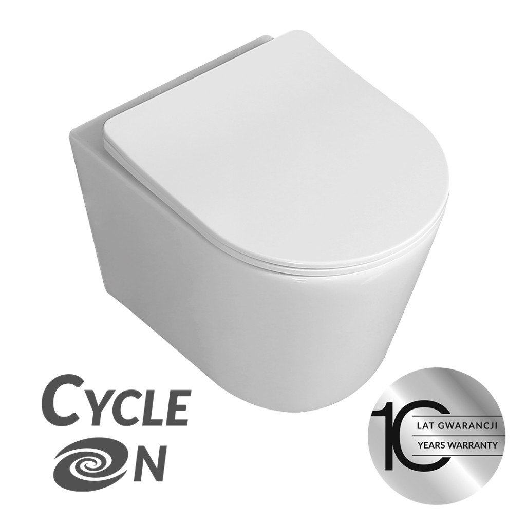 LAVEO JARI fali WC keskeny csillapított ülőkével, CycleON - örvény öblítéssel VMJ_609S